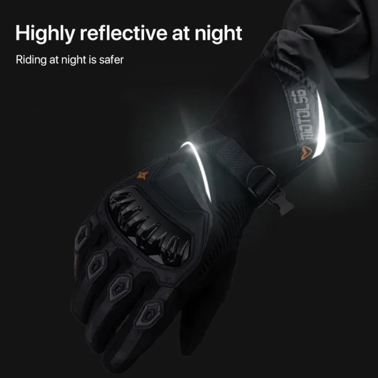 1-Pair MOTOLSG Motorcycle Riding Waterproof Winter Warm Gloves, Size:M(Black)