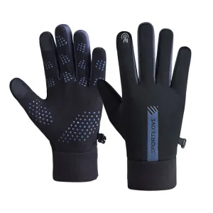 1 Pair Velvet and Thick Cycling Windproof and Cold Warm Gloves, Style: Male Version (Black)