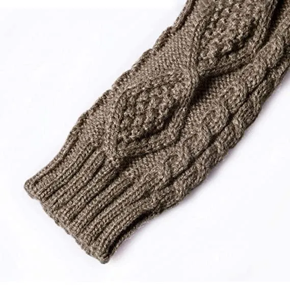 2-Pairs: Women's Winter Warm Knit Fingerless Gloves