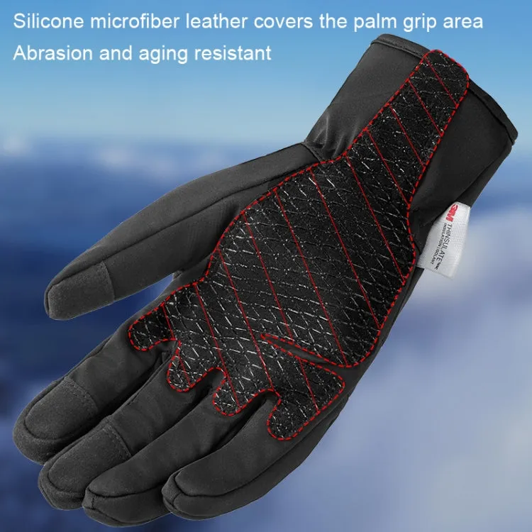 A030 Winter Skiing Glove Riding Sports Touch Screen Keep Warm Gloves, Size: M(Black)