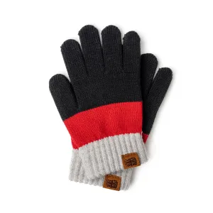 Britts Knits Kids Cozy Gloves- Black/Red/Grey