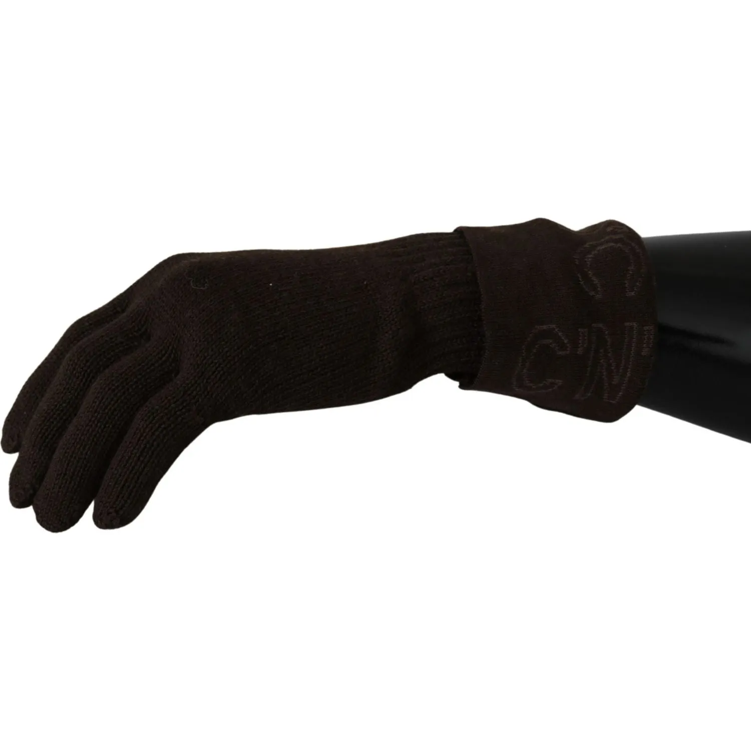 Costume National Elegant Brown Knitted Gloves