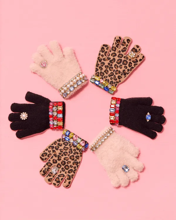 Cotton Candy Jeweled Gloves