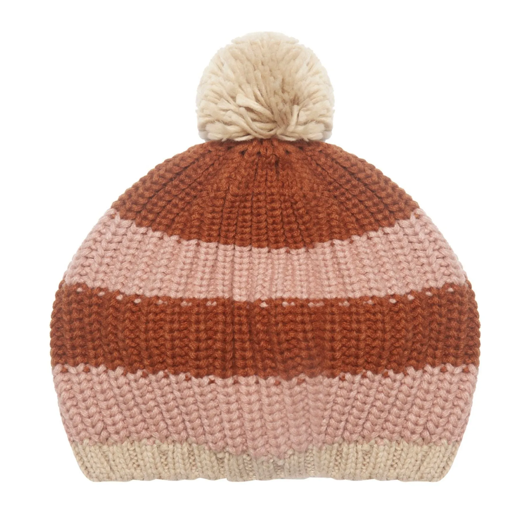 Cozy Striped Knitted Beret Pink