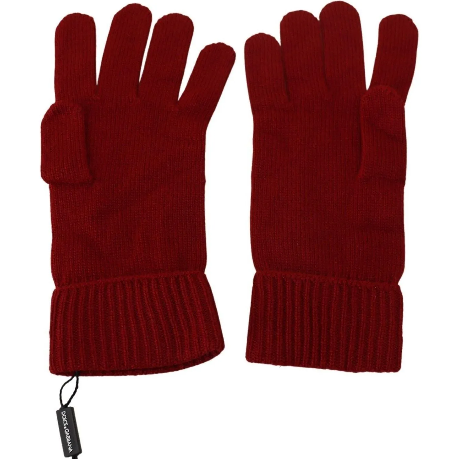 Dolce & Gabbana Elegant Red Cashmere Winter Gloves