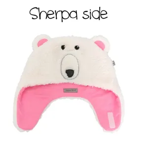 flapjacks reversible sherpa hat polar bear goggles