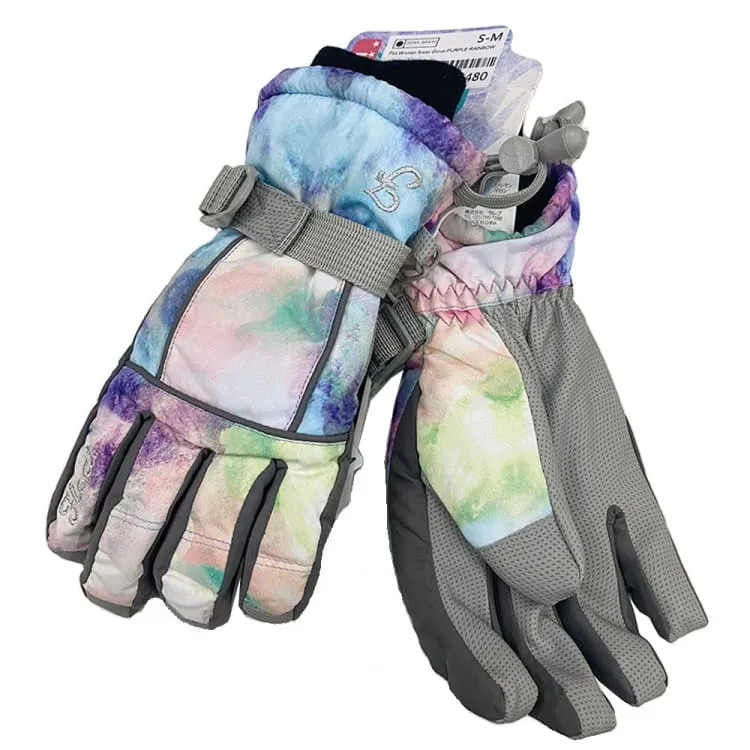 Float Women Snow Glove-PURPLE RAINBOW