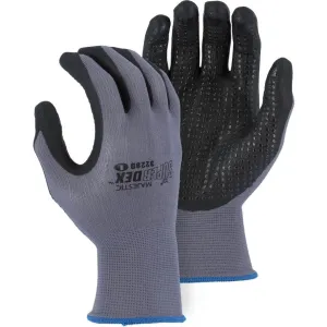 Foam Nitrile Palm with Dotted Grip Nylon Glove (PK 12 Pairs) - Majestic