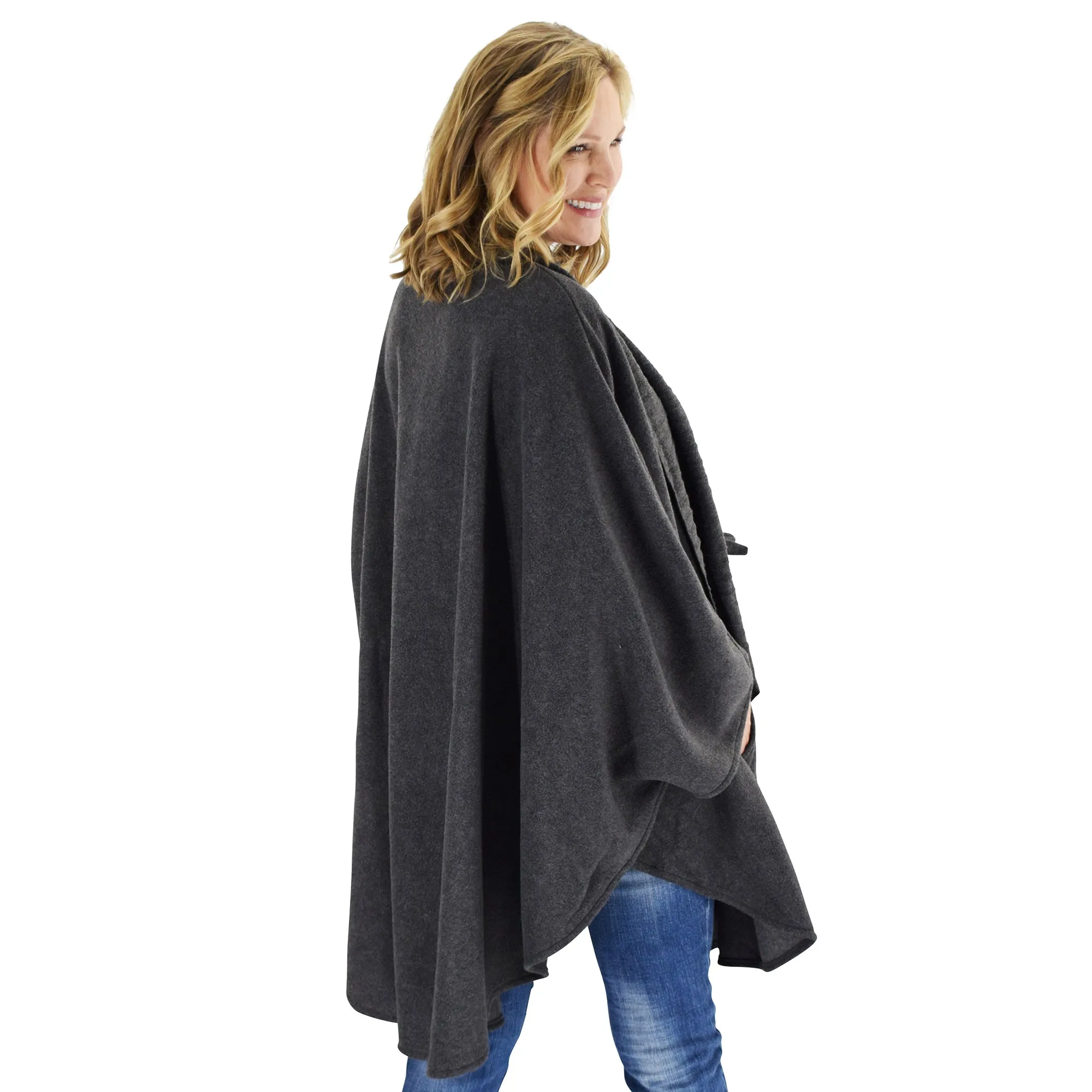 Hannah Cozy Coat Cape with Attached Scarf, and Gloves Set