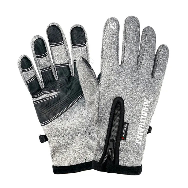 HUNTRANGE A022 Outdoor Waterproof Touch Screen Riding Keep Warm Gloves, Size: S(Gray)