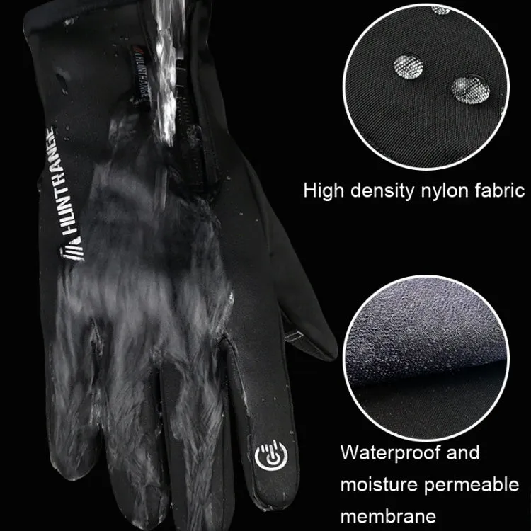 HUNTRANGE A022 Outdoor Waterproof Touch Screen Riding Keep Warm Gloves, Size: S(Gray)