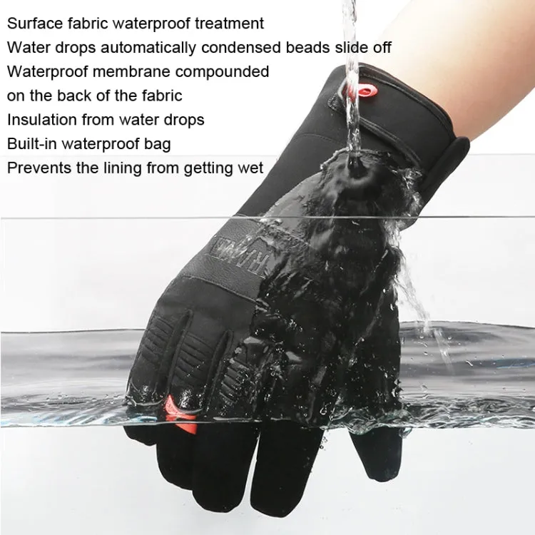 HUNTRANGE A055 Waterproof Riding Sports Touch Screen Keep Warm Gloves, Size: XL(Black)