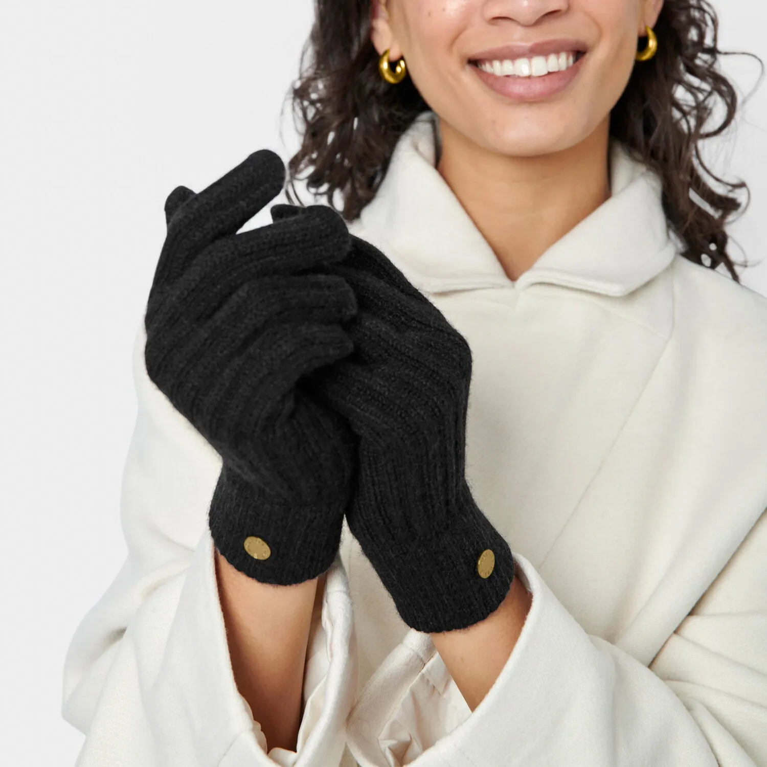 Katie Loxton 24cm Black Knitted Gloves