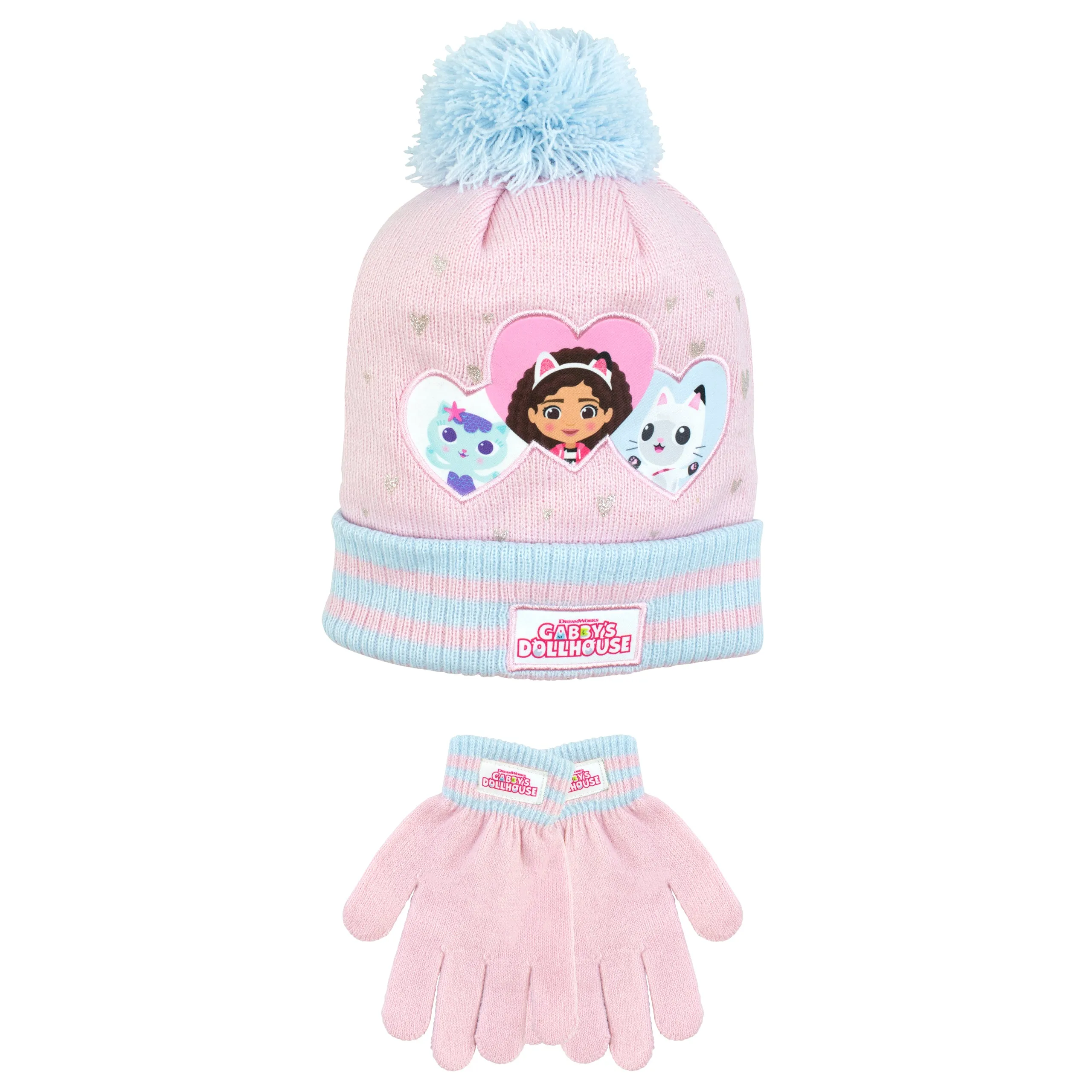 Kids Gabby's Dollhouse Winter Hat and Glove Set