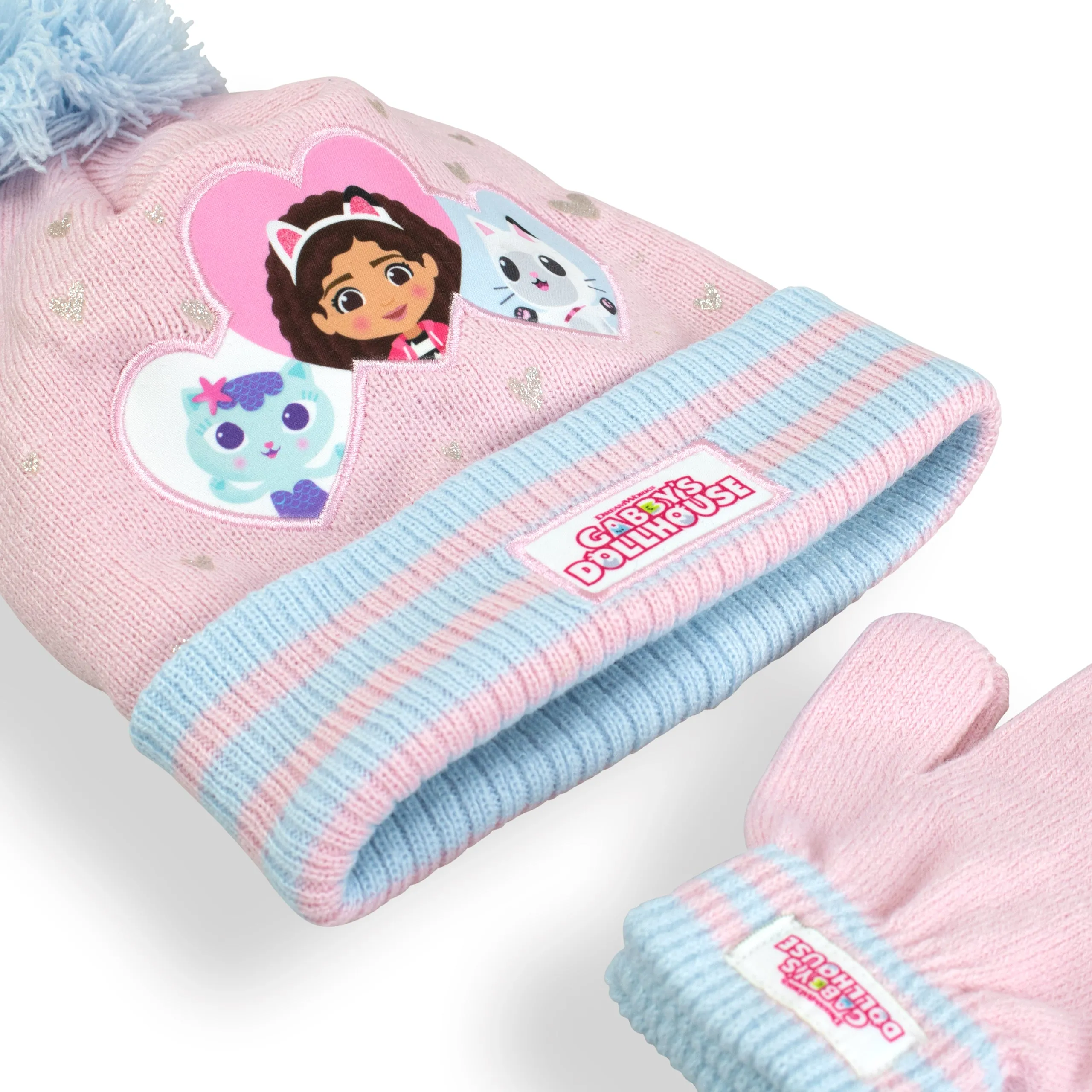 Kids Gabby's Dollhouse Winter Hat and Glove Set