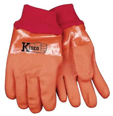 Kinco 8170 Acrylic Lined Sandy Finish PVC Knit Wrist Gloves (One Dozen)