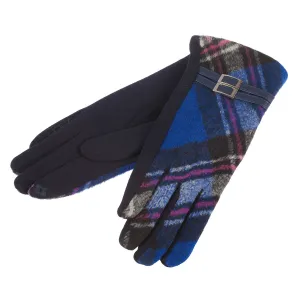 Ladies Tartan Buckle Gloves