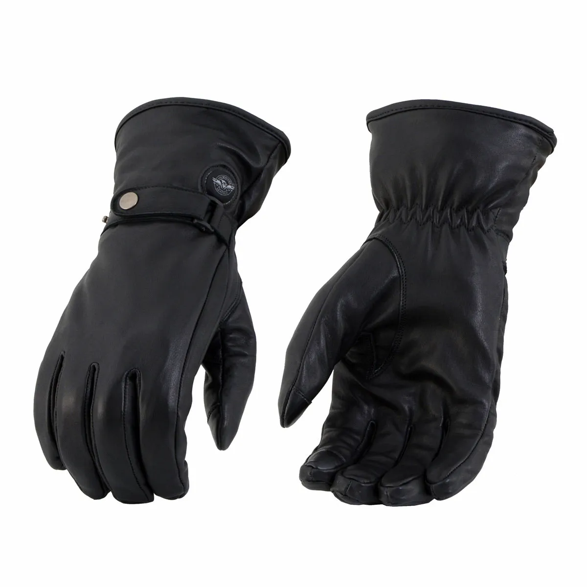 Milwaukee Leather MG7519SET Men’s Black Leather Heated Winter Gloves for Motorcycle Ski Hiking w/ Battery & i-Touch