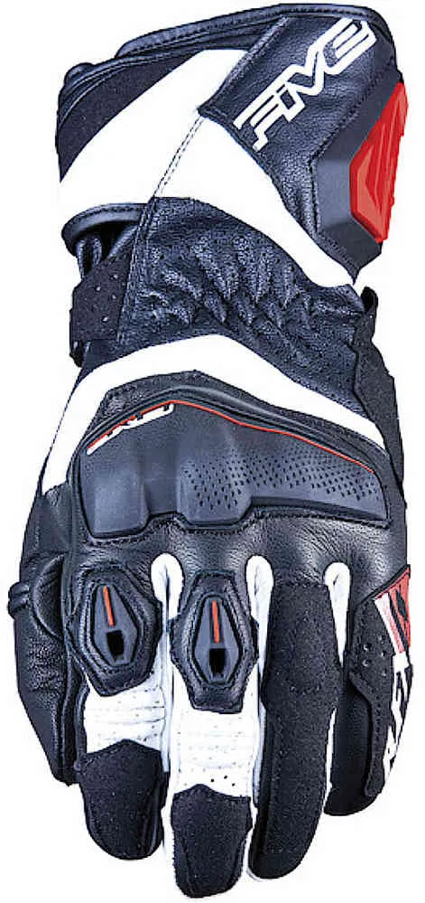 Motorcycle gloves RFX4 EVO Five, black/white/red