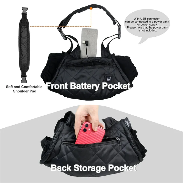 Outdoor Camping USB Heated Smart Warm Handbag(Black)