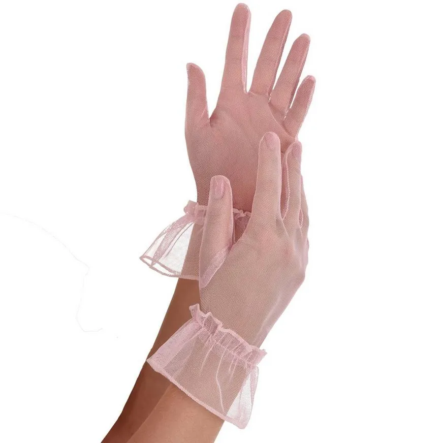 Pink Mesh Gloves | 1 pr