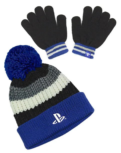 Playstation Kid's Bobble Hat And Gloves Set