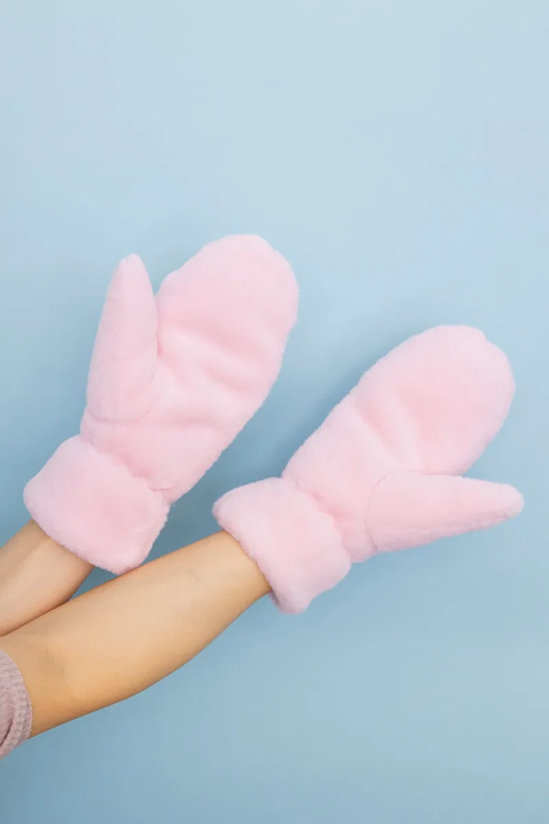 Plush Fleece Lined Cozy Mitten in Soft Colors