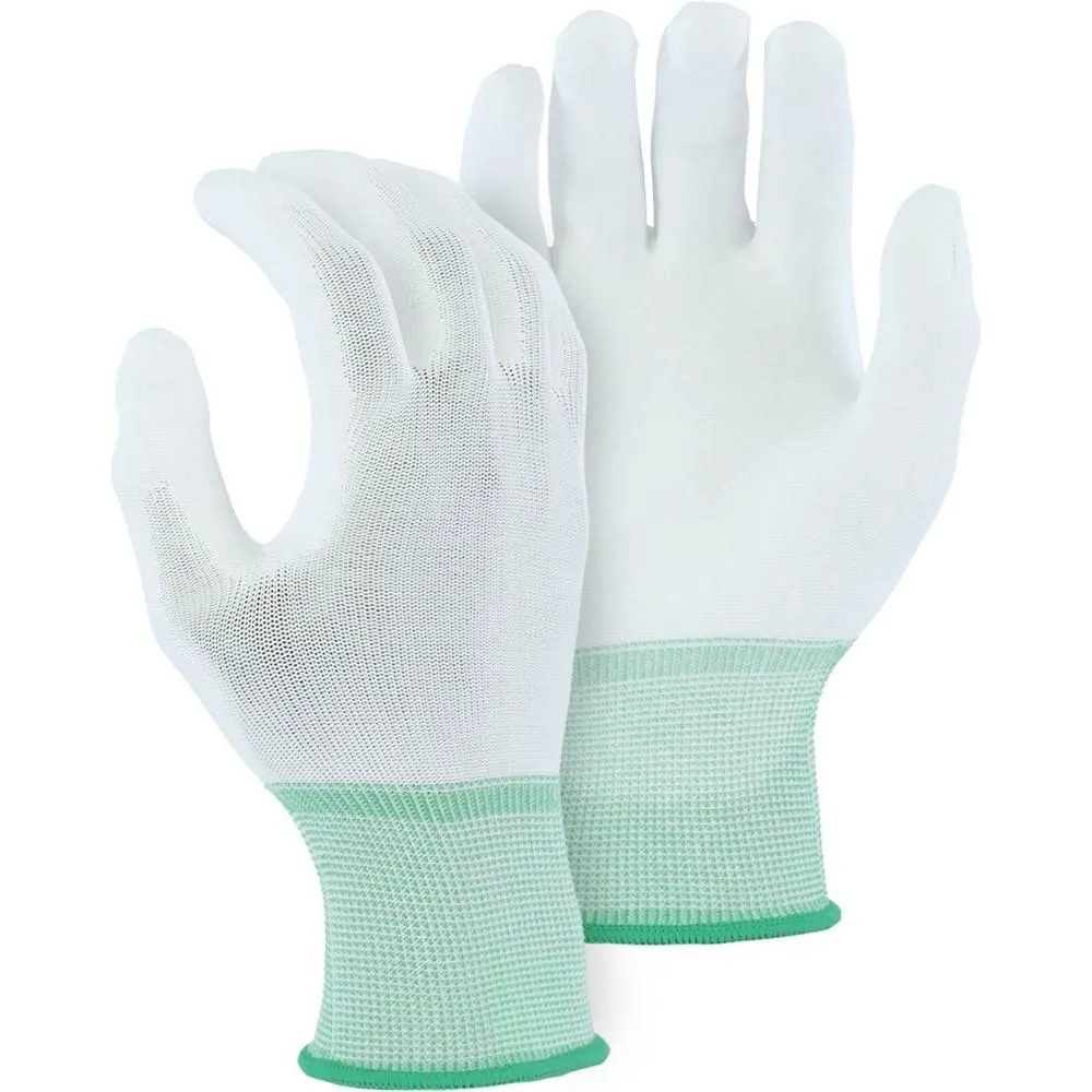 Polyurethane Palm Dip on Nylon Glove - Black, White, or Gray PU Dip (PK 24 Pairs) - Majestic