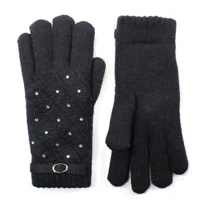 Rhinestone Studded Gloves Lined