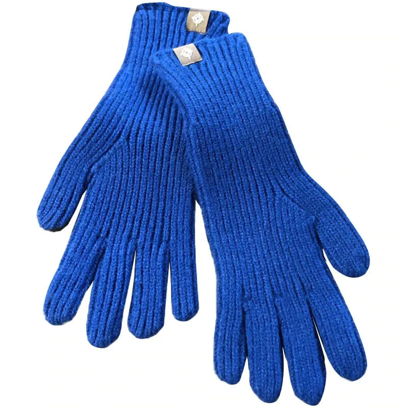 Solid-Colored Soft and Warm Knitted Winter Gloves