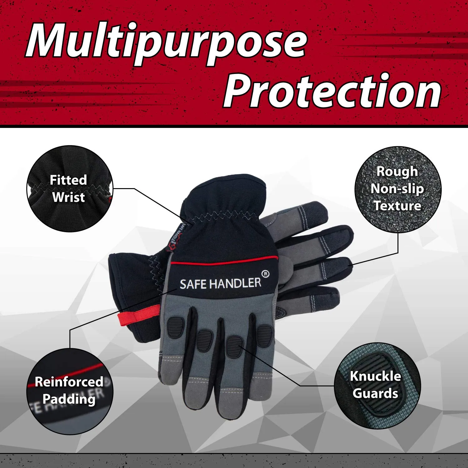 Thick Protection Tough Pro Grip Gloves With Knuckle Guard - Bison Life