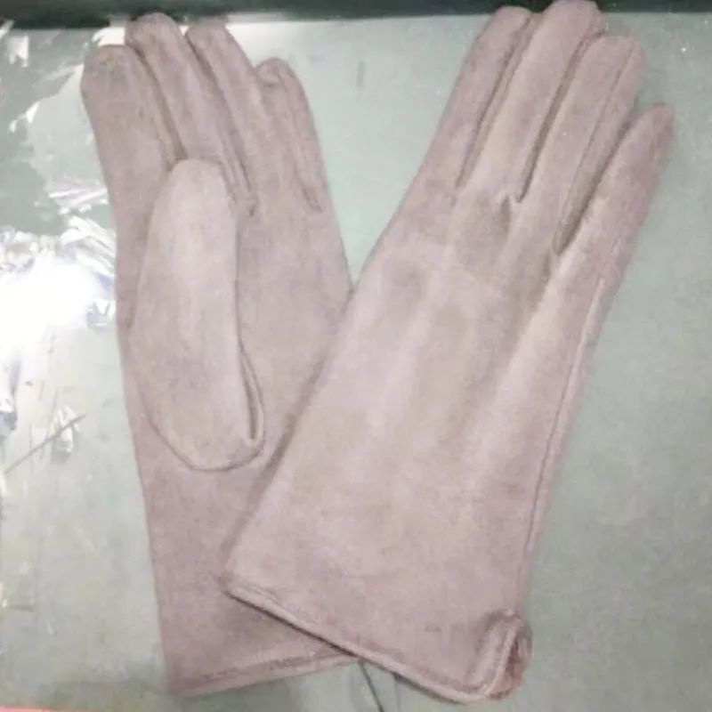 Winter Warmer Elegant Pearl Velvet Touch Screen Full Finger Gloves