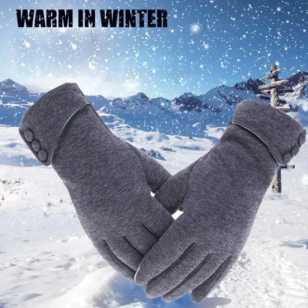 Women Winter Fleece Lined Touch Screen Warm Gloves