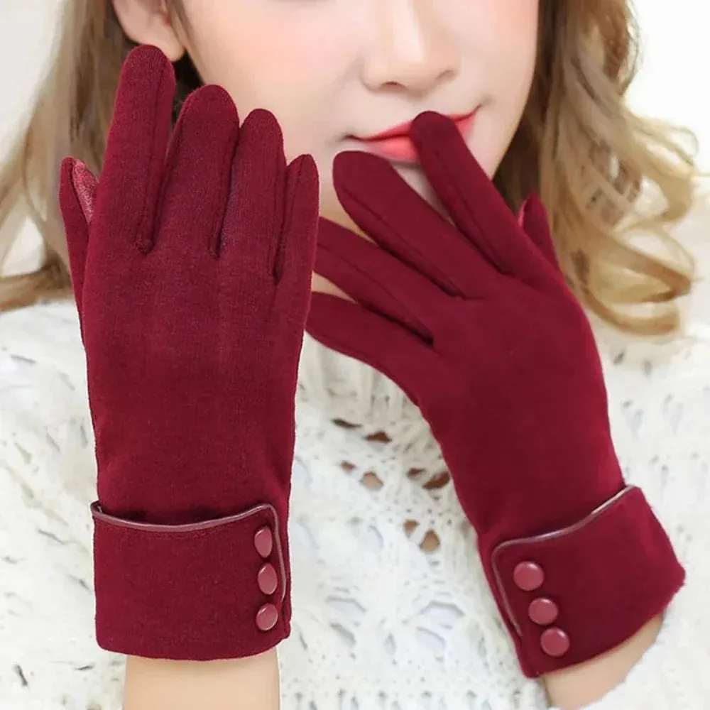 Women Winter Fleece Lined Touch Screen Warm Gloves