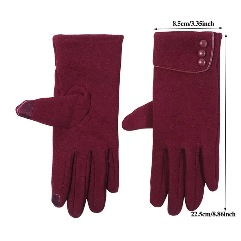 Women Winter Fleece Lined Touch Screen Warm Gloves