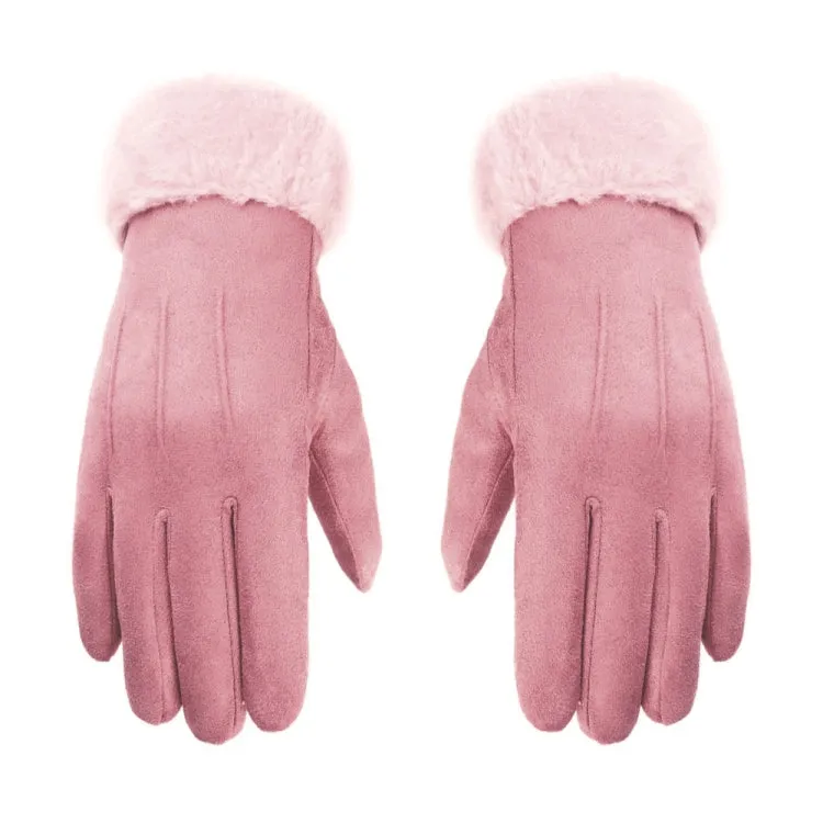 WST-01 Fleece Warm Gloves Autumn and Winter Touchscreen Cycling Gloves(Pink)