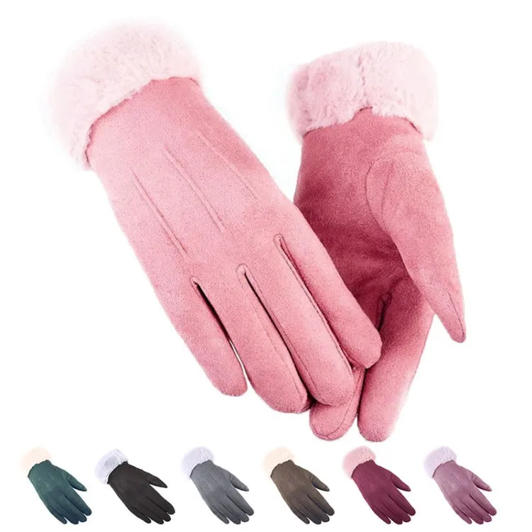 WST-01 Fleece Warm Gloves Autumn and Winter Touchscreen Cycling Gloves(Purple)