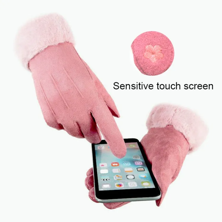 WST-01 Fleece Warm Gloves Autumn and Winter Touchscreen Cycling Gloves(Rose Red)