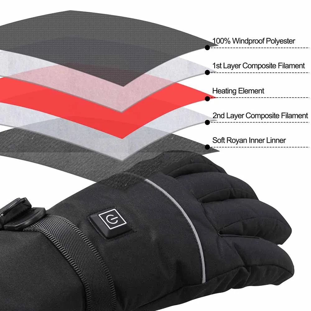 Yescom Electric Heated Gloves Touchscreen Battery Powered